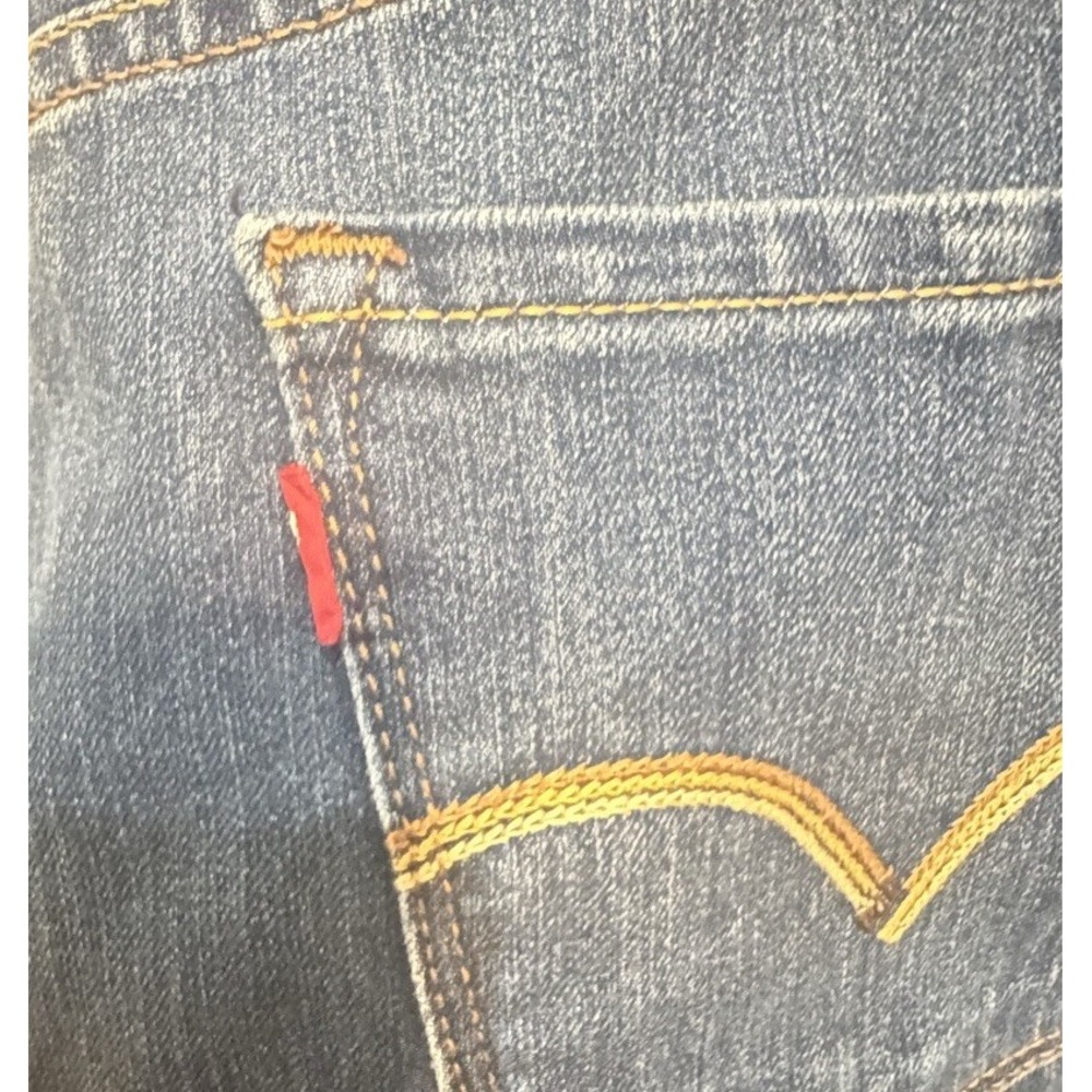Levis Skirt Womens Size 14 Jean Mini Skirt Dark Wash Stretch‎ Denim Pockets - Picture 4 of 5